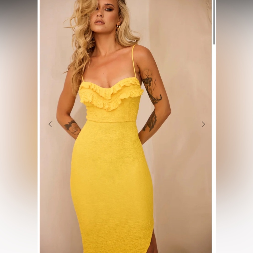 💛🌻🌼 Promenade Yellow Ruffle Maxi Dress - Picture 4 of 6